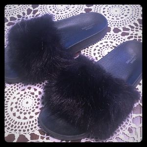 Urban outfitters faux fur sandals